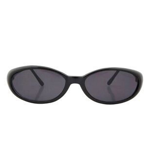 NWT moto small oval ninety 90s sunglasses black UV lenses matte silver frames